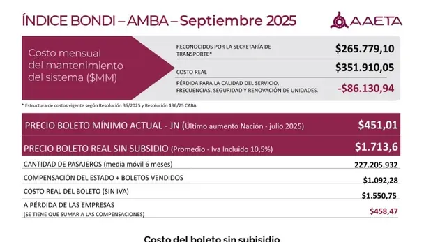 Informe impactante: el boleto de colectivo costaría una fortuna sin subsidios