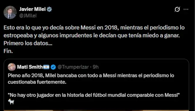 Milei defendía a Messi en 2018 ante las críticas del periodismo