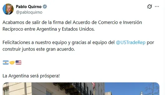 Argentina y EE.UU. sellan un Acuerdo de Comercio e Inversión Recíproco